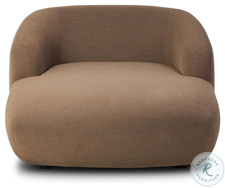 Channing Crypton Nomad Mushroom Performance Fabric 53" Upholstered Chaise