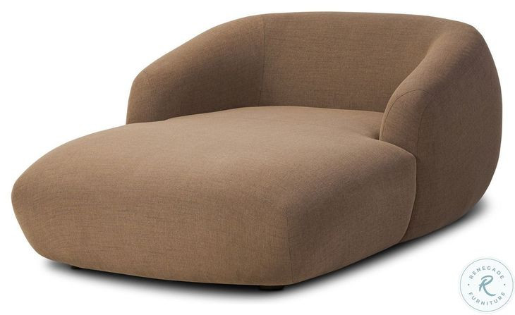 Channing Crypton Nomad Mushroom Performance Fabric 53" Upholstered Chaise