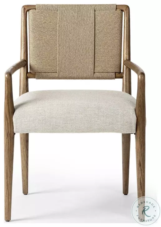 Rothler Alcala Wheat Performance Fabric Dining Armchair
