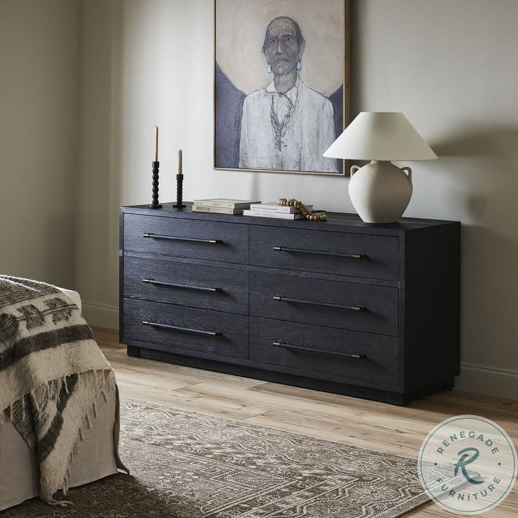 Adolfo Modern Black Ash 6 Drawer Dresser