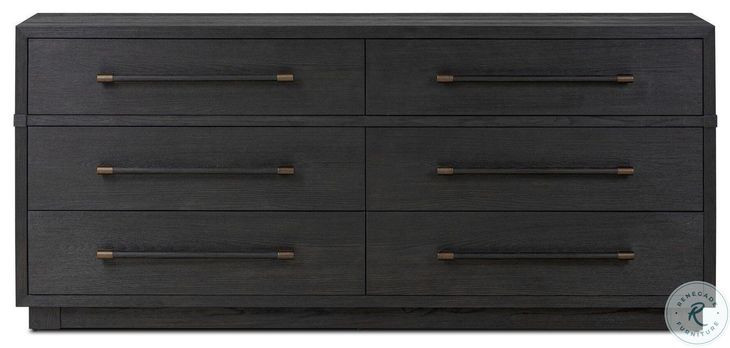 Adolfo Modern Black Ash 6 Drawer Dresser