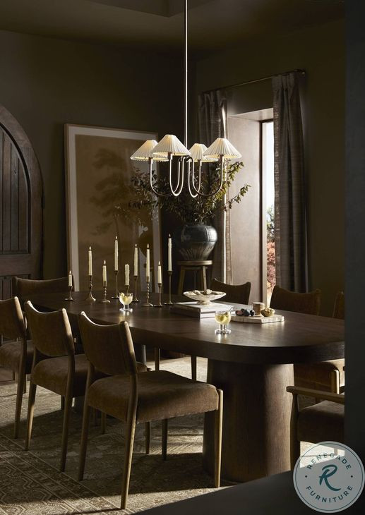 Valen Rustic Brown Oak Veneer 108" Oval Dining Table