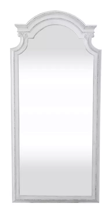 Southern Manor Antique White and Weathered Bark Arched Floor Mirror