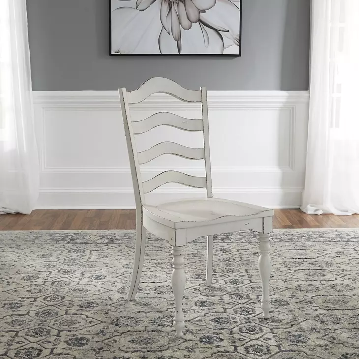 Southern Manor Antique White and Weathered Bark 5 Piece Extendable Pedestal Base Dining Set