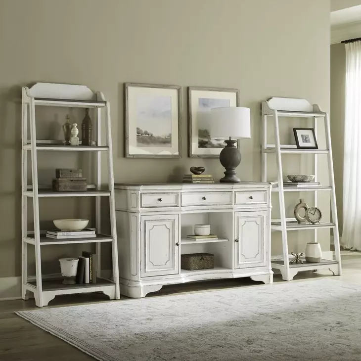 Southern Manor Antique White and Weathered Bark 3 Piece Dining Storage Set