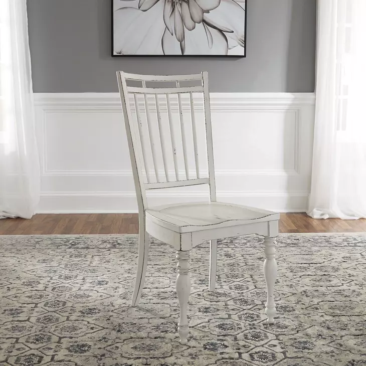 Southern Manor Antique White and Weathered Bark 7 Piece Extendable Gathering Dining Set