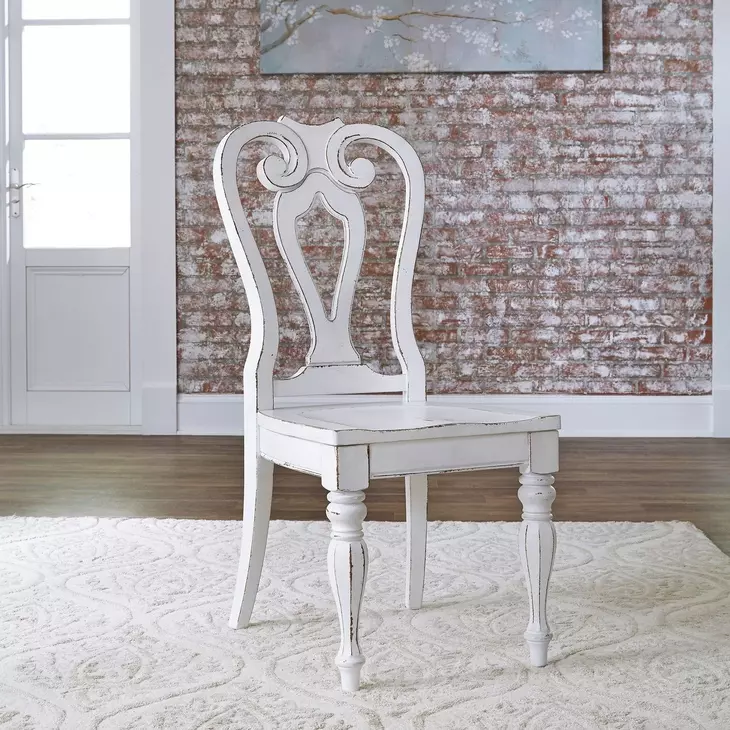 Southern Manor Antique White and Weathered Bark 5 Piece Extendable Dining Set