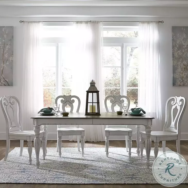 ★mi★ColemanNaturalWoodRollTable 90 Magnolia Manor Antique White 90