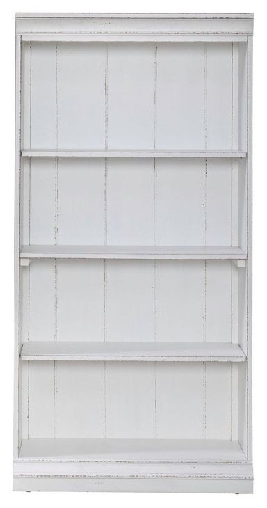 Magnolia Manor Antique White and Weathered Bark 60" Bookcase