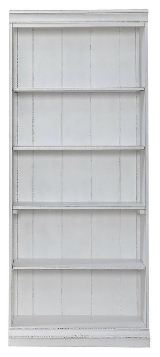 Magnolia Manor Antique White and Weathered Bark 72" Bookcase