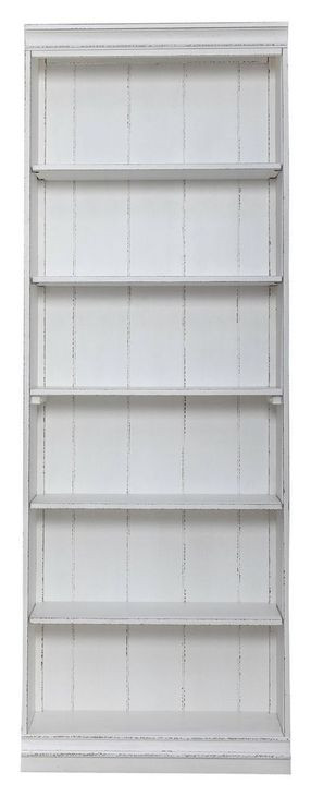 Magnolia Manor Antique White and Weathered Bark 84" Bookcase