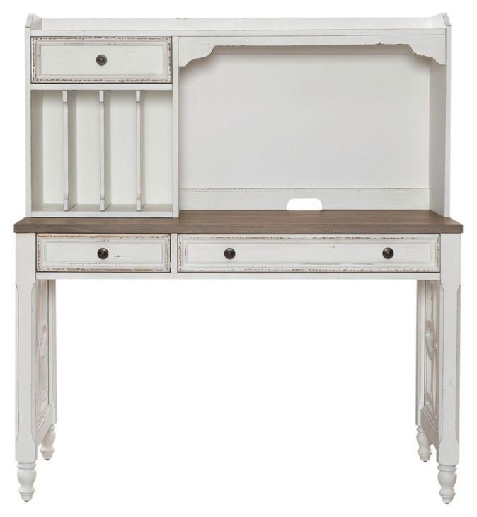 Magnolia Manor Antique White and Weathered Bark 3 Piece Desk Set