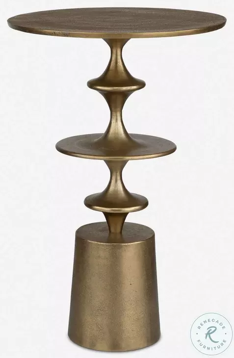 Flight Antique Brass Accent Table
