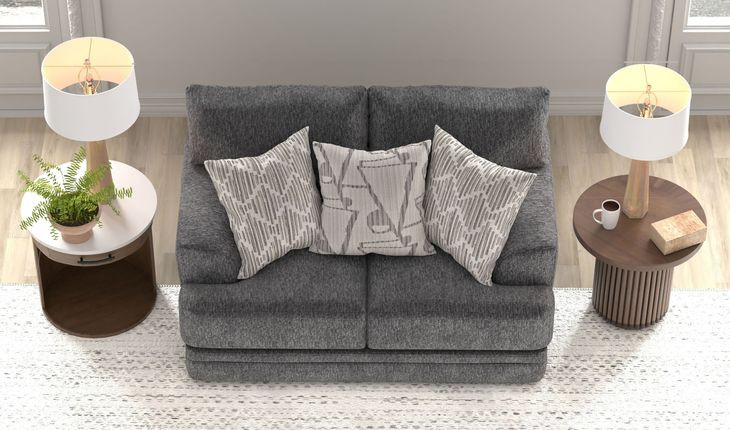 Tyson Slate Loveseat with Cuddler Cushions