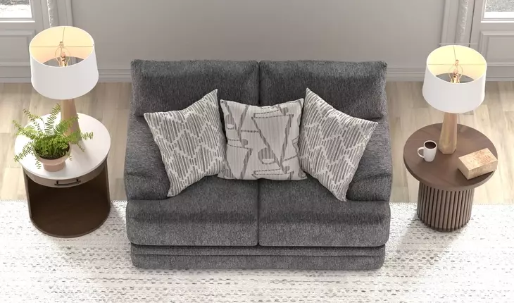 Tyson Slate 68" Loveseat with Cuddler Cushions