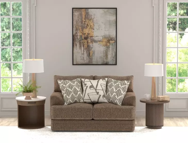 Tyson Hazel 68" Loveseat with Cuddler Cushions
