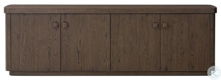 Valen Rustic Brown Oak Veneer 4 Door Sideboard