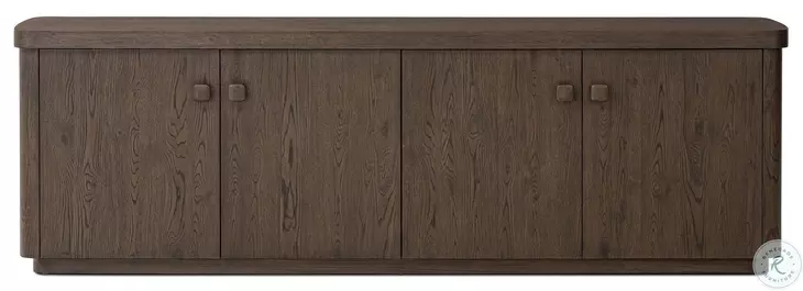 Valen Rustic Brown Oak Veneer 4 Door Sideboard