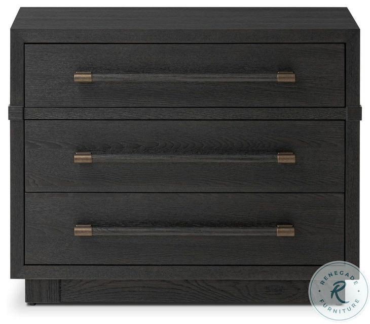 Adolfo Modern Black Ash 3 Drawer Nightstand
