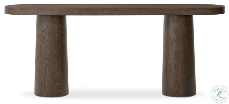 Valen Rustic Brown Oak Veneer 78" Console Table