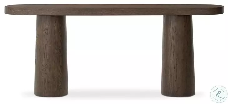 Valen Rustic Brown Oak Veneer 78" Console Table