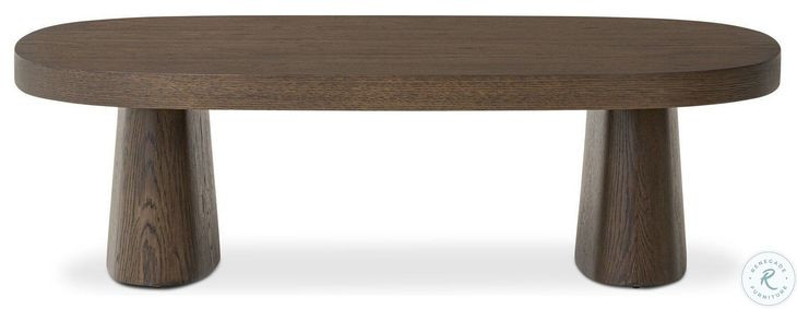 Valen Rustic Brown Oak Veneer Rectangular Coffee Table