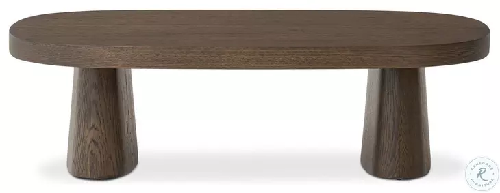 Valen Rustic Brown Oak Veneer Rectangular Coffee Table