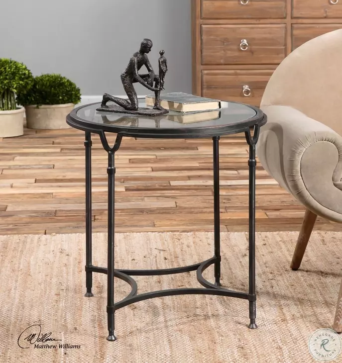 Samson Aged Black Side Table