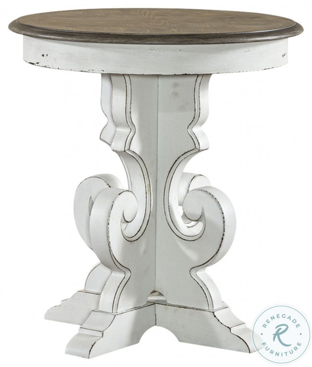 Magnolia Manor Antique White Round End Table From Liberty Furniture ...