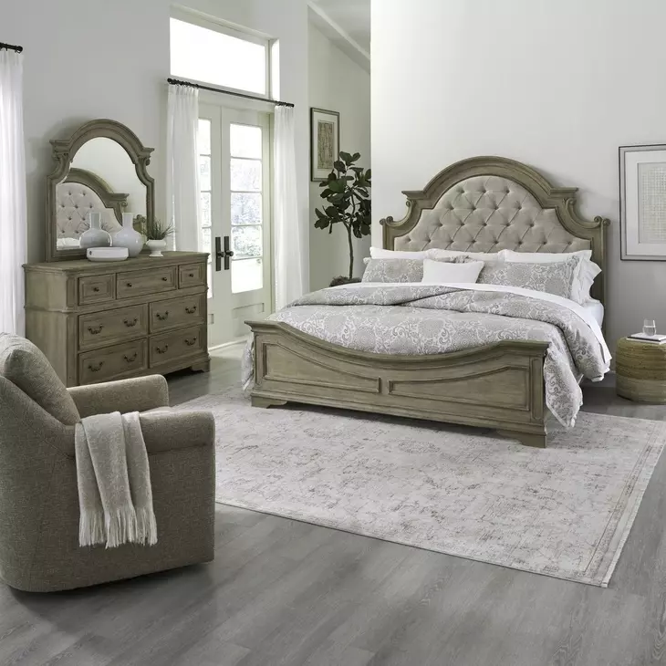 Southern Manor Weathered Bisque California King Panel Bed