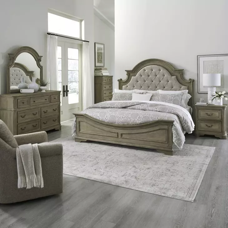 Southern Manor Weathered Bisque California King Panel Bed