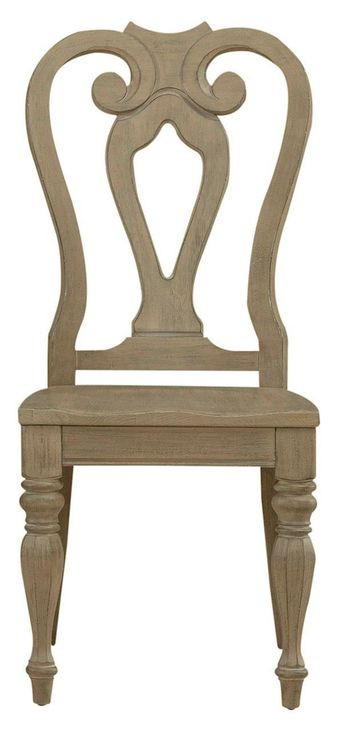 Camellia Manor Weathered Bisque Splat Back Side Chair Set of 2