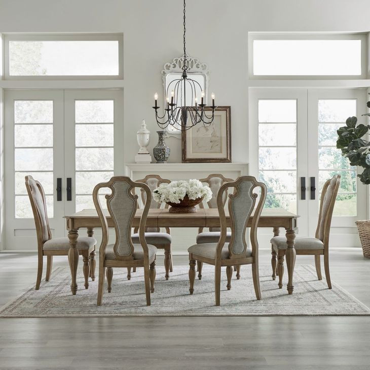 Camellia Manor Weathered Bisque 42" Round Dining Table