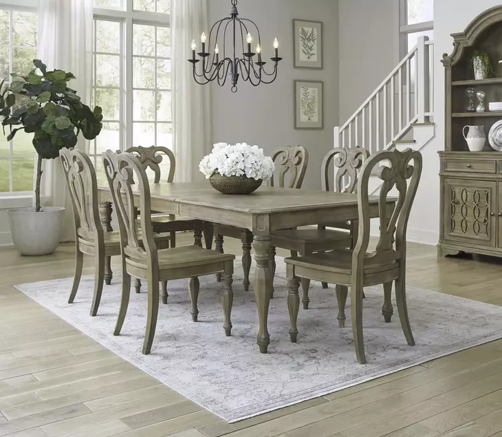 Southern Manor Weathered Bisque 7 Piece Extendable Rectangular Dining Set