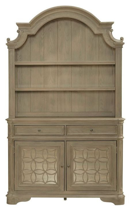 Camellia Manor Weathered Bisque 2 Door Buffet and Hutch with LED