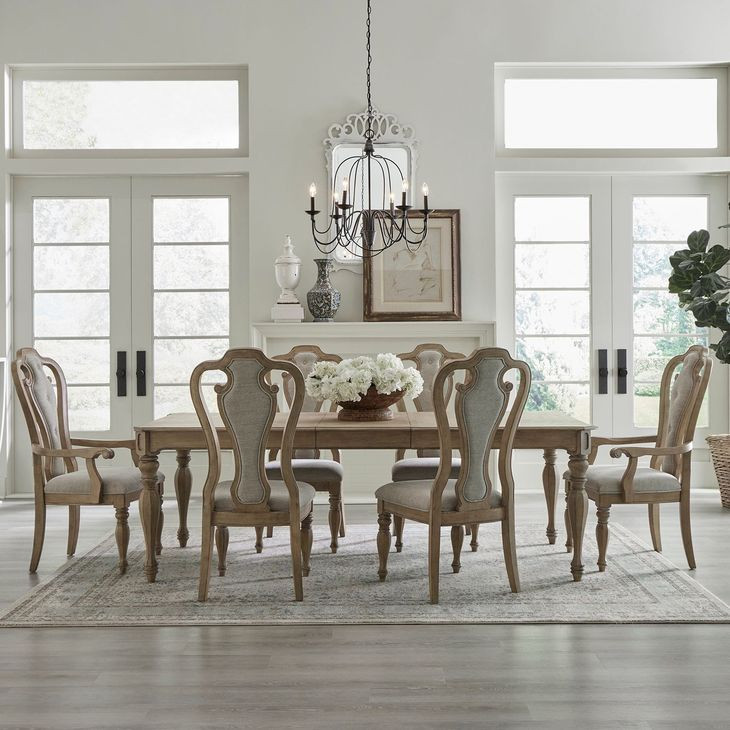 Camellia Manor Weathered Bisque 42" Round Dining Room Set