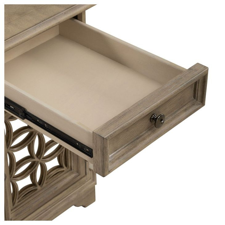 Camellia Manor Weathered Bisque Rectangular Chairside Table