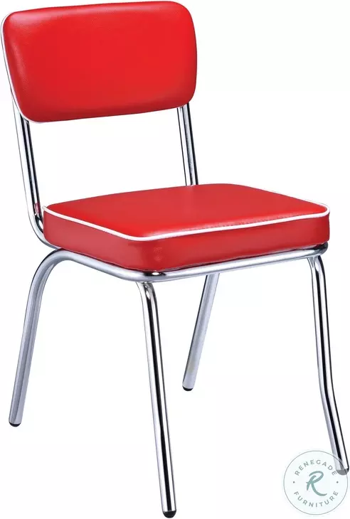 Retro Red Dining Chair Set of 2