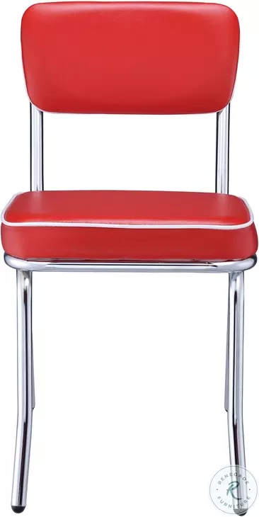 Retro Red Dining Chair Set of 2