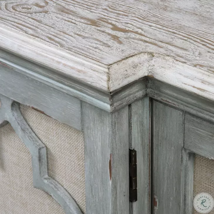 Azalea Weathered Sea Gray 4 Door Accent Cabinet