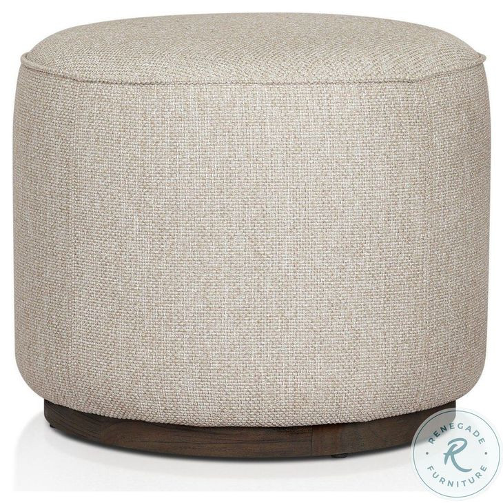 Sinclair Ramiro Ecru Outdoor Round Ottoman
