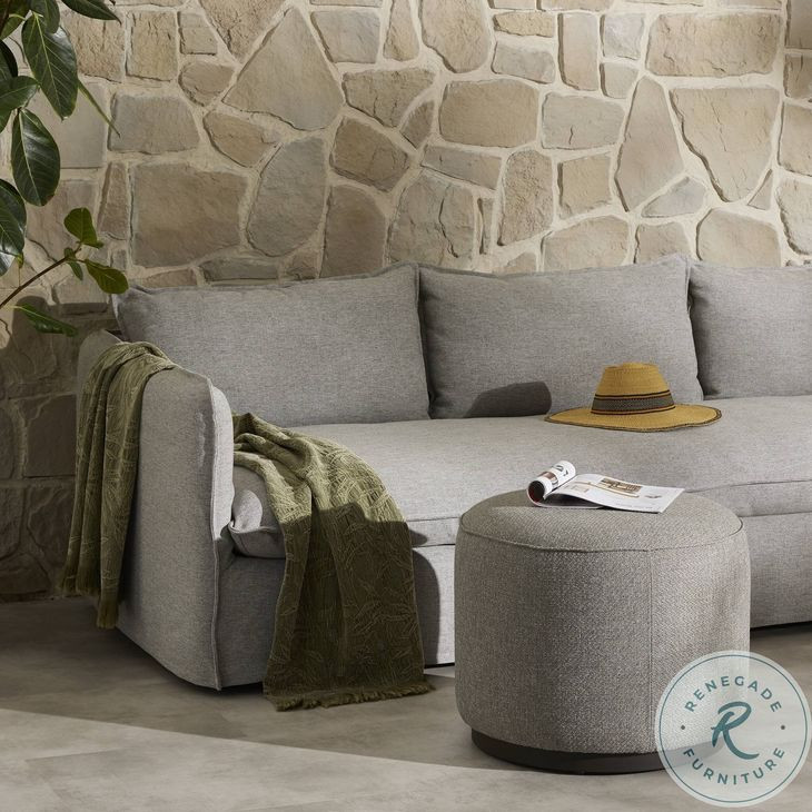 Sinclair Hayes Smoke Outdoor Round Ottoman