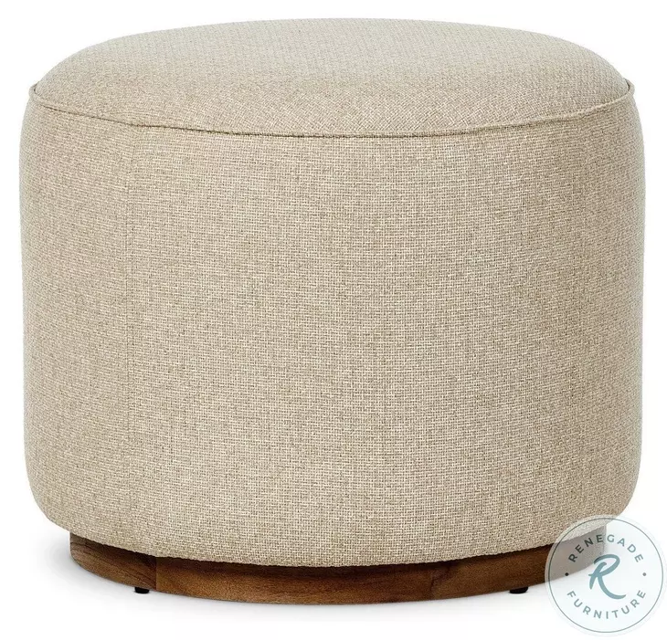 Sinclair Hayes Cream Outdoor Round Ottoman