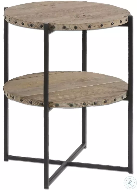 Kamau Black and Brown Accent Table