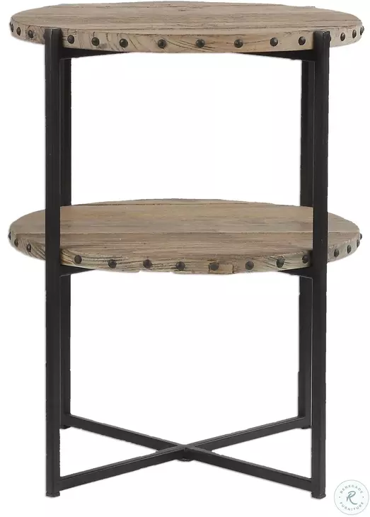 Kamau Black and Brown Accent Table