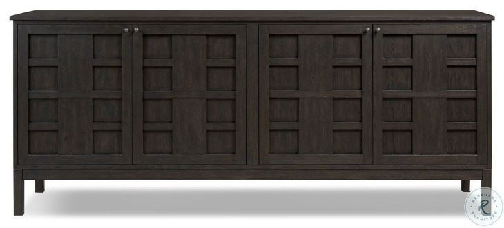 Alessio Smoked Black 4 Door Sideboard