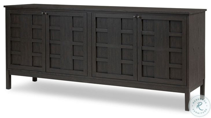 Alessio Smoked Black 4 Door Sideboard | Coleman Furniture