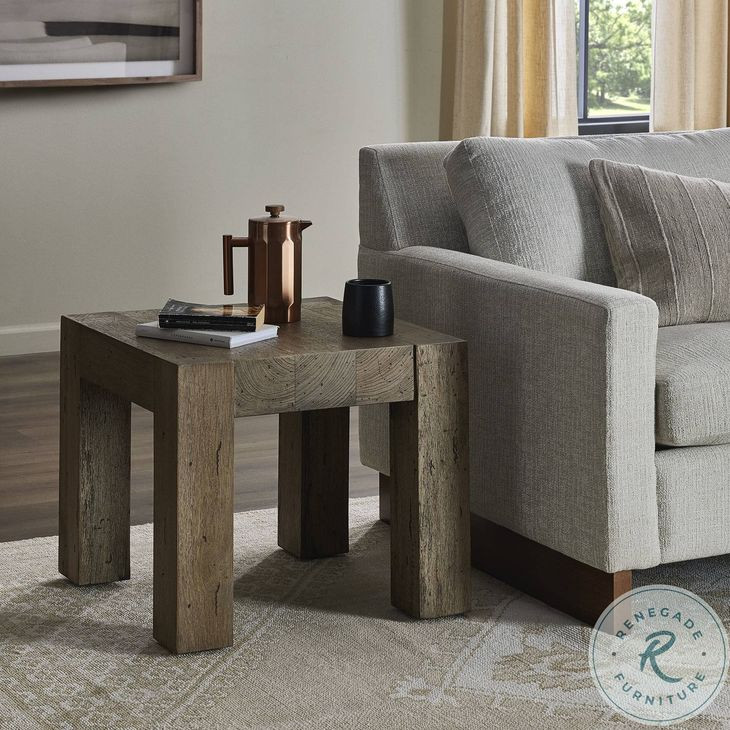 Abaso Rustic Wormwood Oak Square End Table