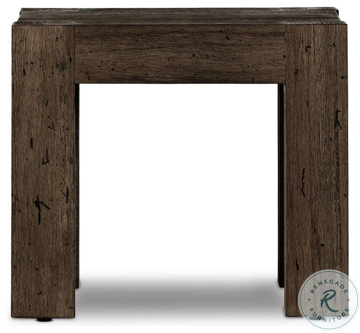 Abaso Ebony Rustic Wormwood Oak Square End Table