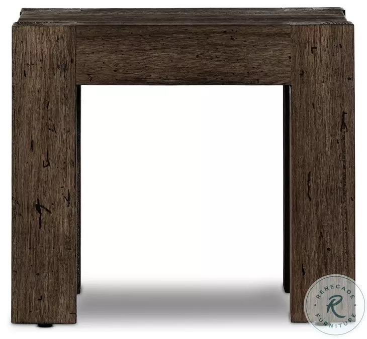 Abaso Ebony Rustic Wormwood Oak Square End Table